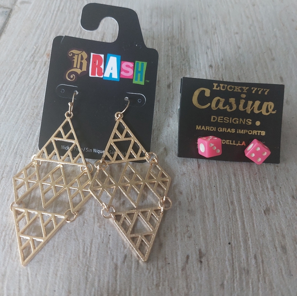 Two Pairs of Earrings Both For Pierced Ears, NWT